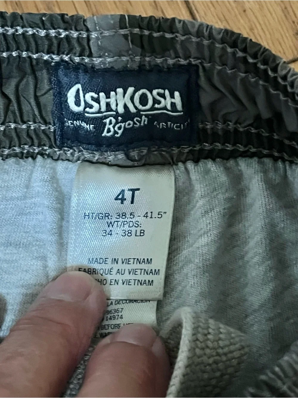 Vintage Osh Kosh Boys Size 4T  Track Pants Camo With Side Stripes lined